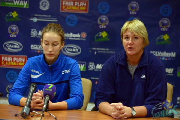 Юлия Яструб и Ирина Комиссарова 2-й тур Суперлиги Украины. "Химик" - "Орбита-ЗТМК-ЗНУ". Послематчевая пресс-конференция (ВИДЕО)